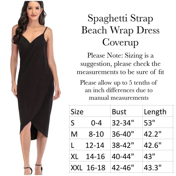 Sexy Black Sling Wrap Beach Dress Coverup - Picture 16 of 16